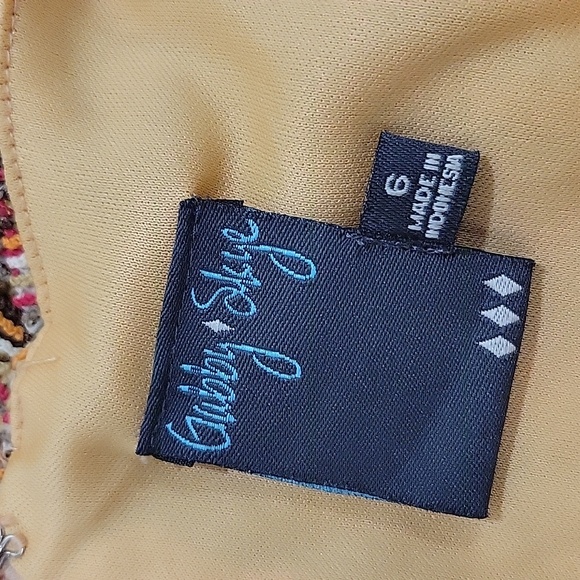 Gabby Skye Orange/Multi A-Line Sleeveless Dress | Size 6 - Picture 12 of 12